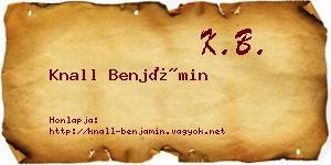 Knall Benjámin névjegykártya
