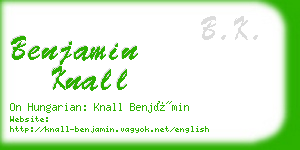 benjamin knall business card